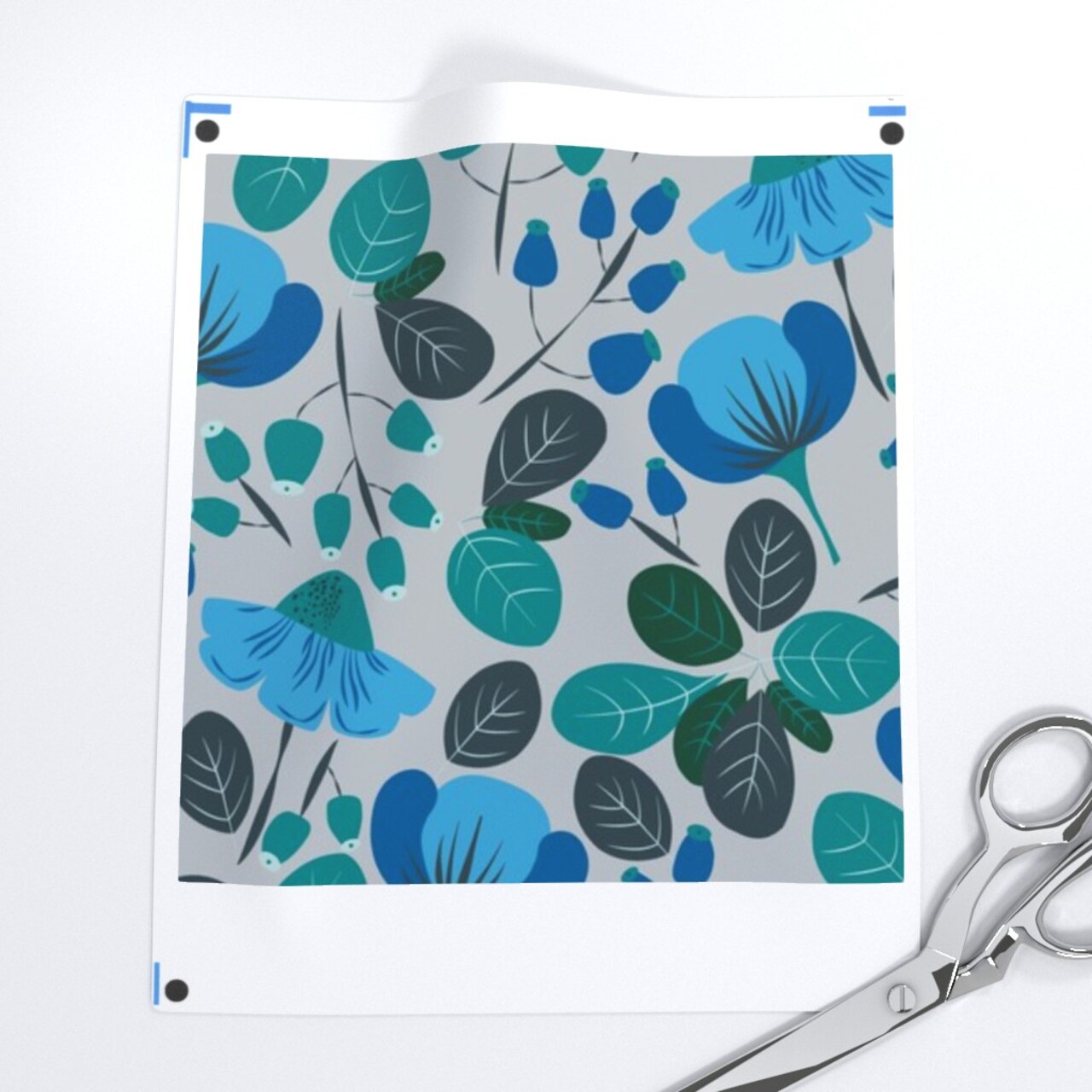 Blue Floral Botanical Daisy Meadow Spring Summer Cottagecorre French Country Large Scale Custom Removable Wallpaper by Spoonflower Peel & Stick Wallpaper 2FT Wide